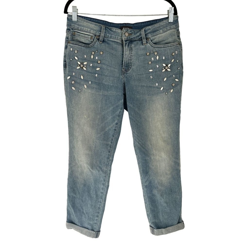 NYDJ BOYFRIEND Blue Beans Size 8